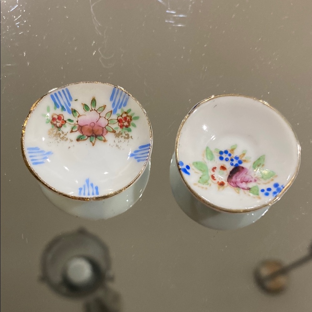 Vintage 1950’s Miniature Japanese Porcelain Tea Set Saucers Set!